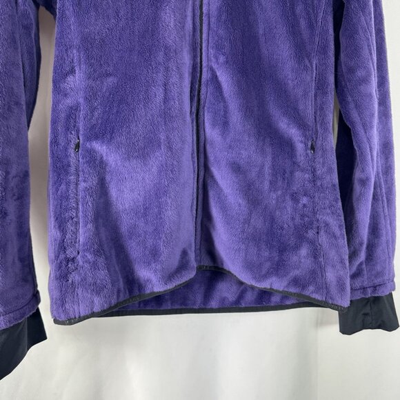 Merrell Purple Fuzzy Plush Full Zip Jacket Hooded Thumb Holes Outdoor Hiking M - Picture 5 of 12
